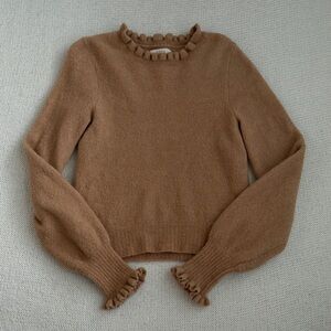 Doen Brown Ruffle Sweater